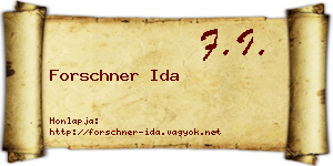 Forschner Ida névjegykártya
