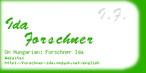ida forschner business card